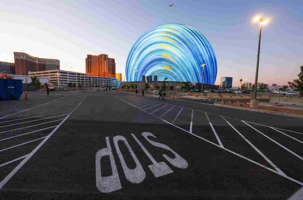 See The Sphere Las Vegas at Hughes Parkway Parking Garage