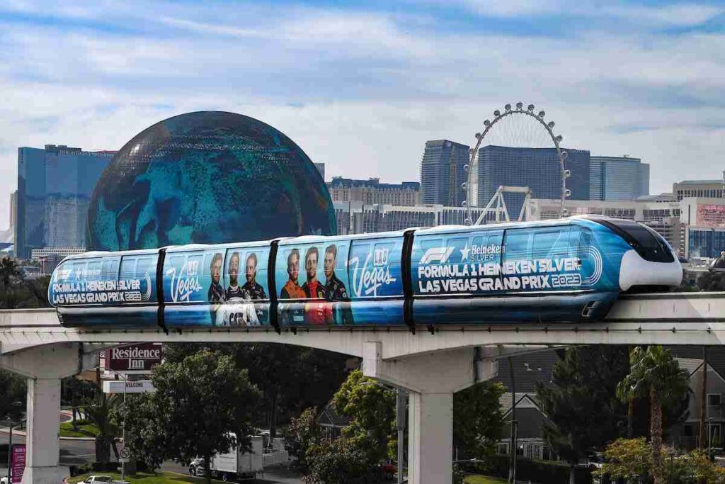 See The Sphere at Las Vegas Monorail