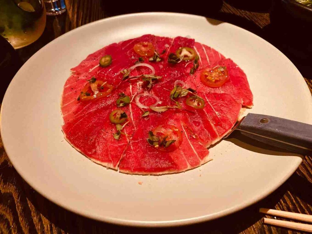 Inventive Sushi- Yellowtail's Big Eye Tuna Pizza