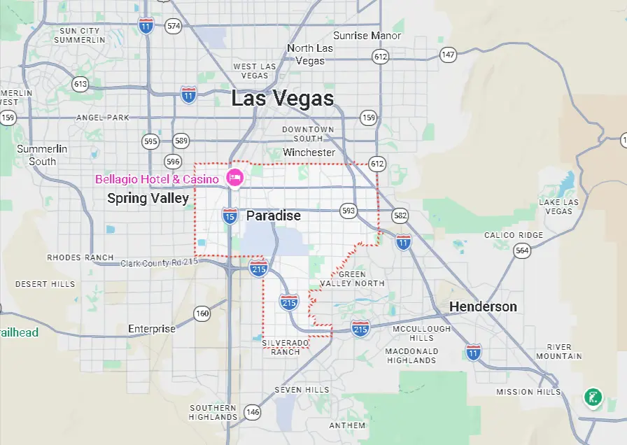 Paradise Nevada - Google Map