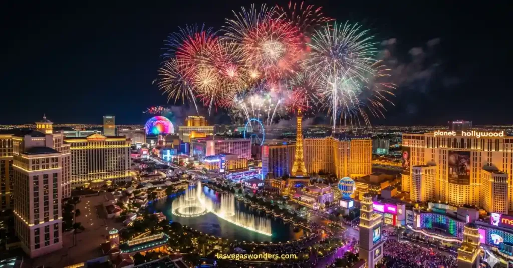 America’s Party Las Vegas New Year - NYE Fireworks Times & Viewing Spots