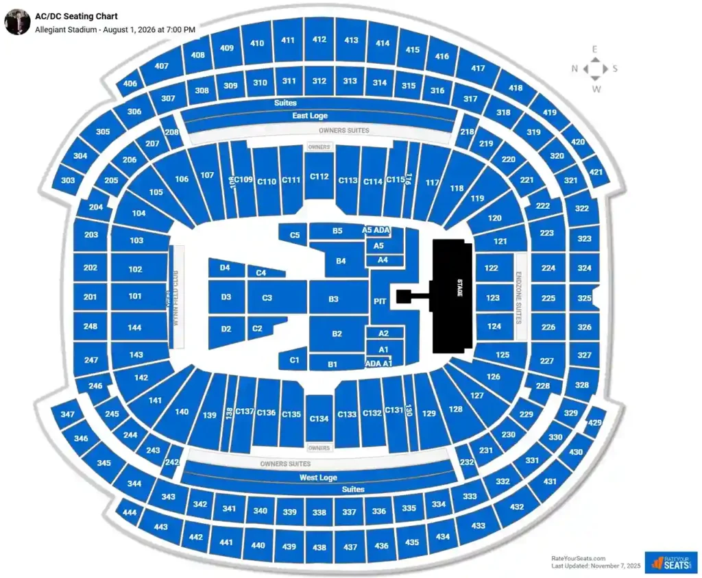 Allegiant Stadium Concert Seating Chart