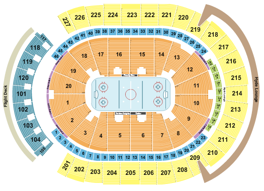 T-Mobile Arena Seating Chart for Hockey