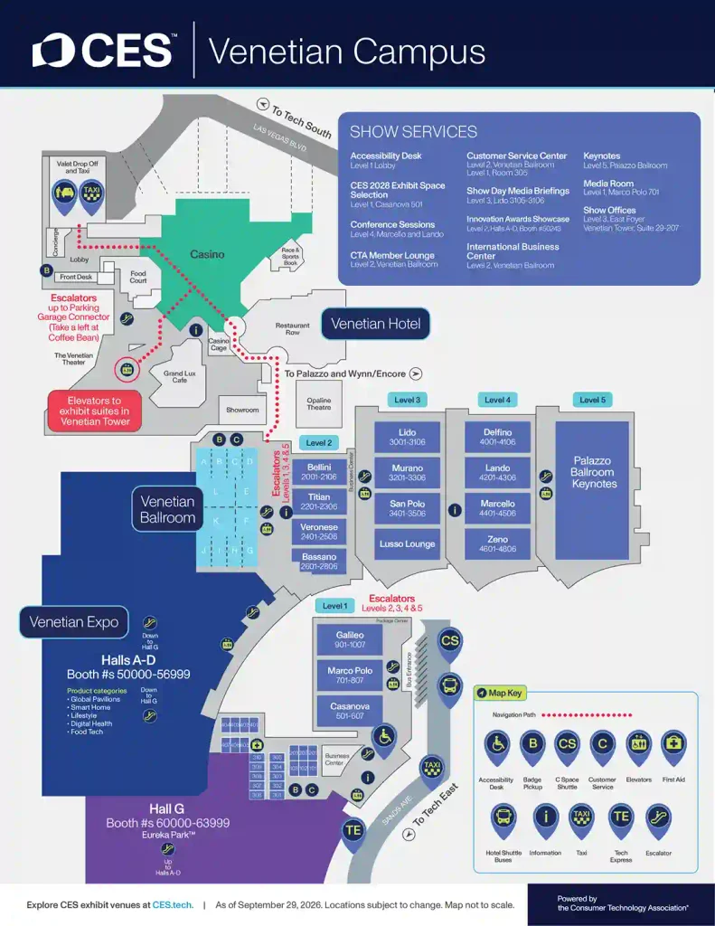 CES Map - Venetian Campus
