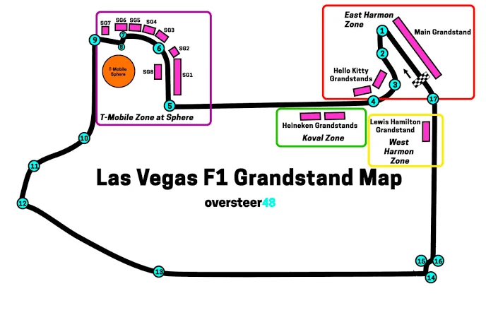 F1 Las Vegas Map & Seating Chart