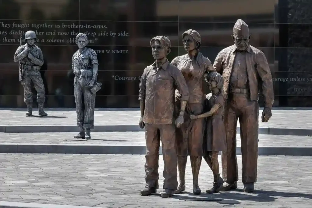 statues by artist Douwe Blumberg at the Nevada State Veterans Memorial